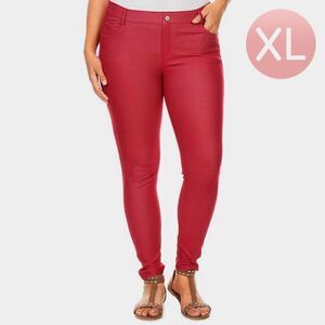 Full Length Jeggings - Burgundy - XL